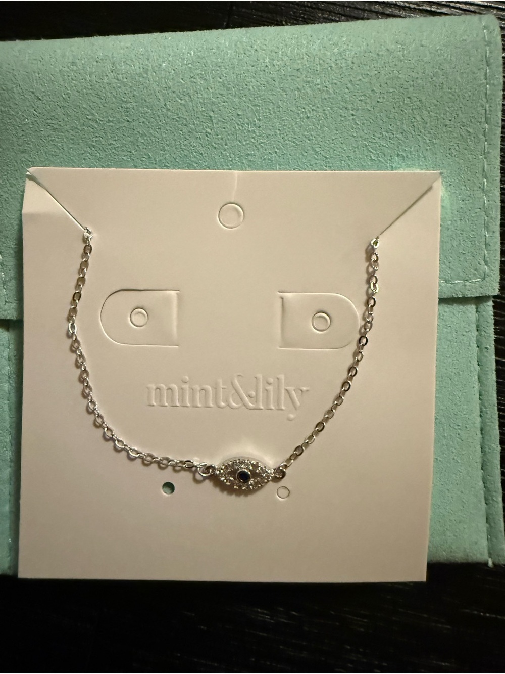 Silver Evil Eye Necklace Mint & Lily